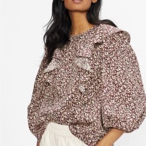 Ted Baker London Sanjaa Maroon Floral Blouse